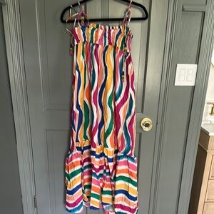 Farm Rio Colorful Striped Maxi Dress